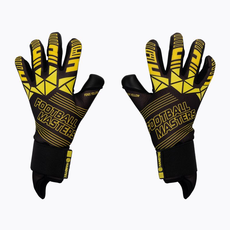 Guanti da portiere per bambini Football Masters Fenix nero/giallo