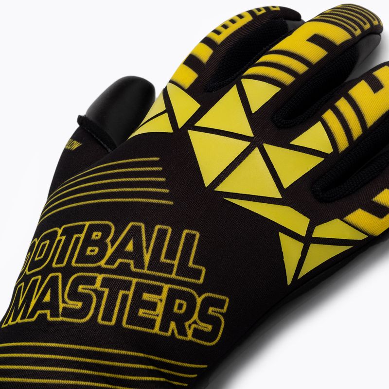 Guanti da portiere per bambini Football Masters Fenix nero/giallo 3