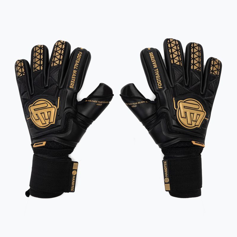 Guanti da portiere Football Masters Voltage Plus NC v 4.0 nero/oro