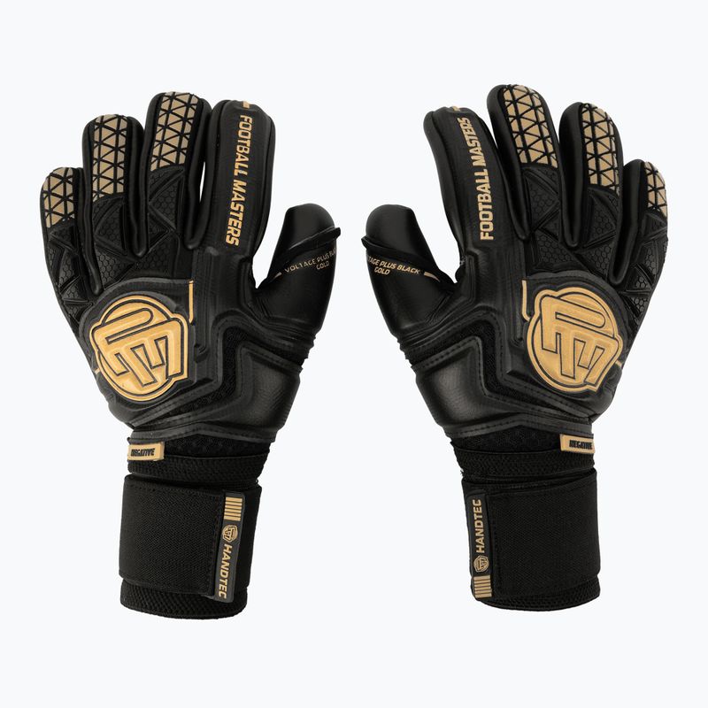 Guanti da portiere per bambini Football Masters Voltage Plus NC v 4.0 nero/oro