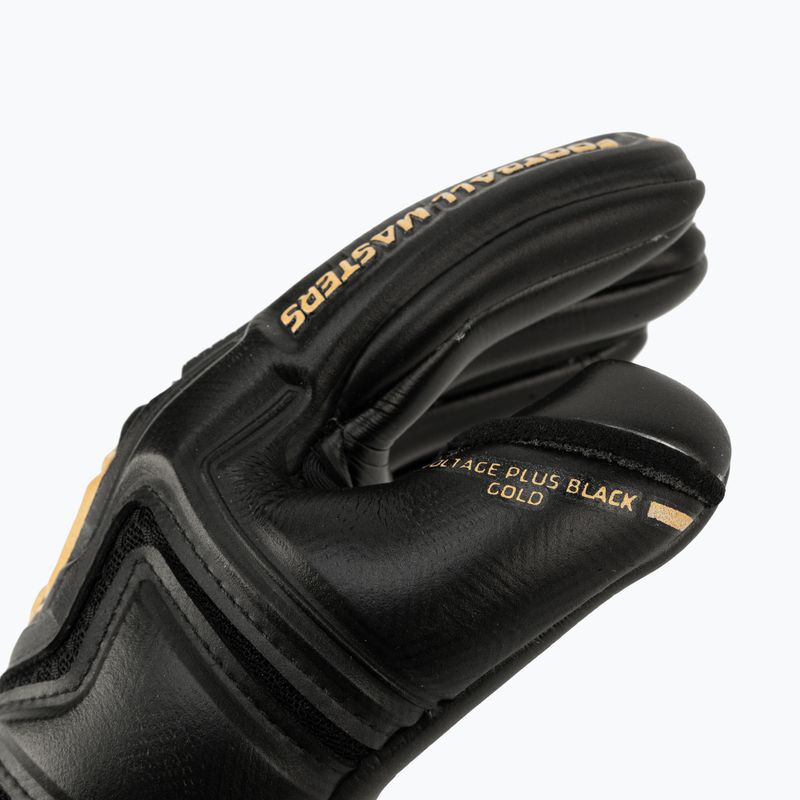 Guanti da portiere per bambini Football Masters Voltage Plus NC v 4.0 nero/oro 3