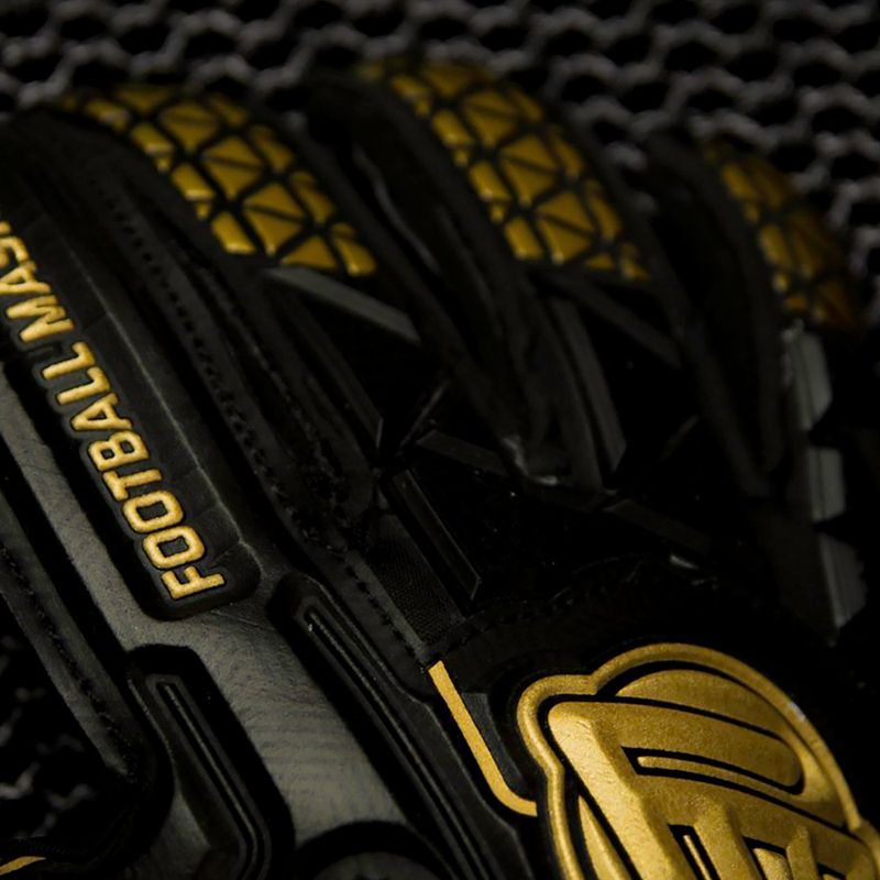 Guanti da portiere per bambini Football Masters Voltage Plus NC v 4.0 nero/oro 9