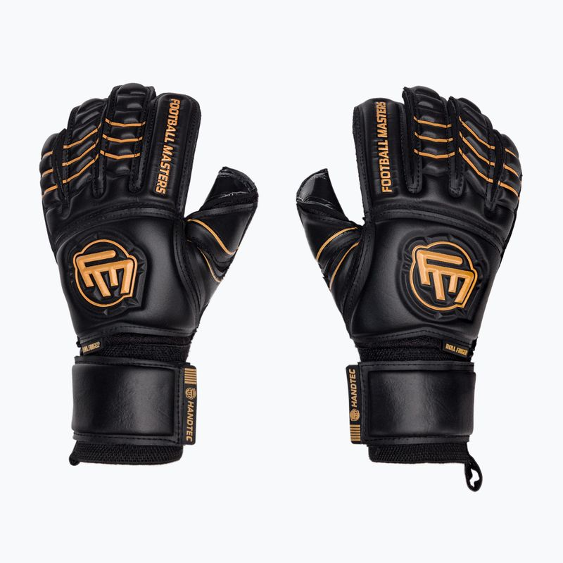 Guanti da portiere per bambini Football Masters Full Contact RF v4.0 nero/oro