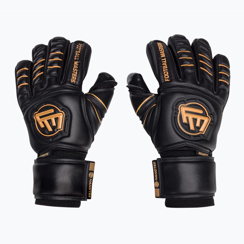 Guanti da portiere per bambini Football Masters Full Contact NC v4.0 nero/oro
