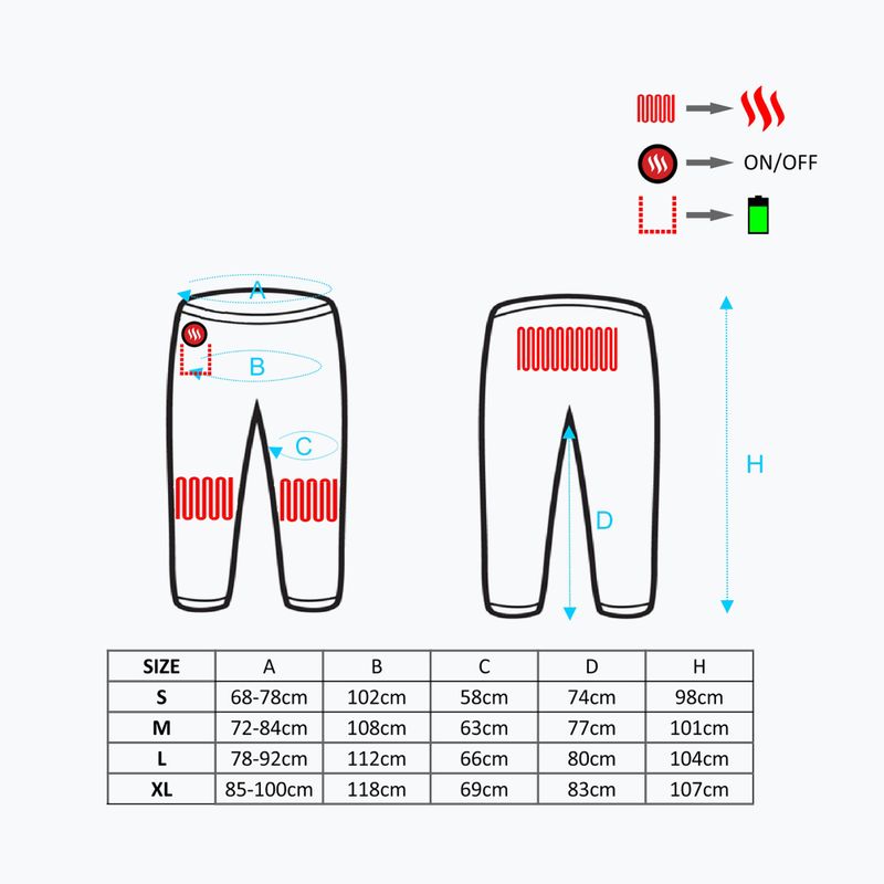 Pantaloni riscaldati Glovii GP1 nero 10