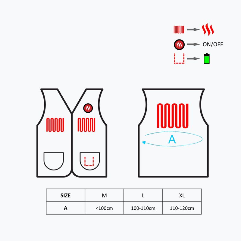 Glovii Gilet riscaldato in pile GV1 nero 6
