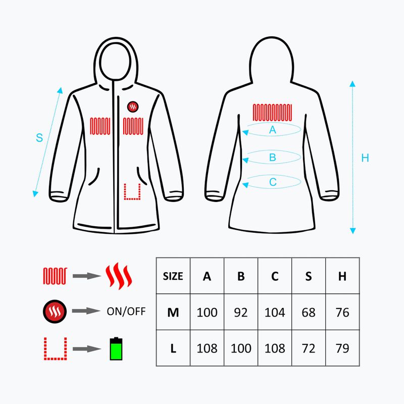 Glovii GTFB giacca riscaldata da donna grigio 10