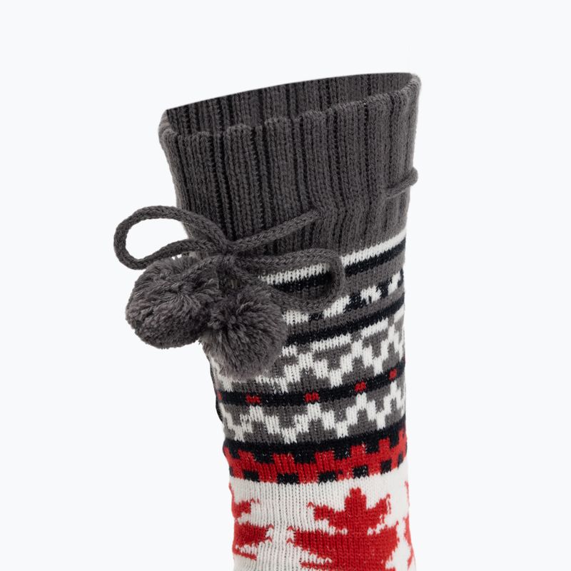 Glovii GOB bianco/rosso/grigio pantofole riscaldate con calzini 3