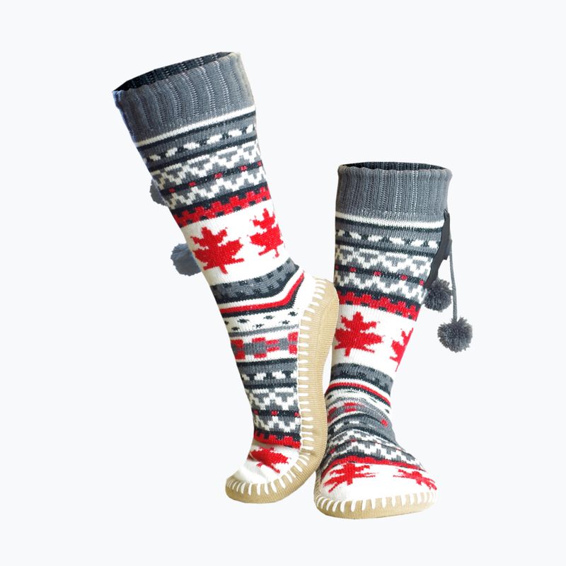 Glovii GOB bianco/rosso/grigio pantofole riscaldate con calzini 9