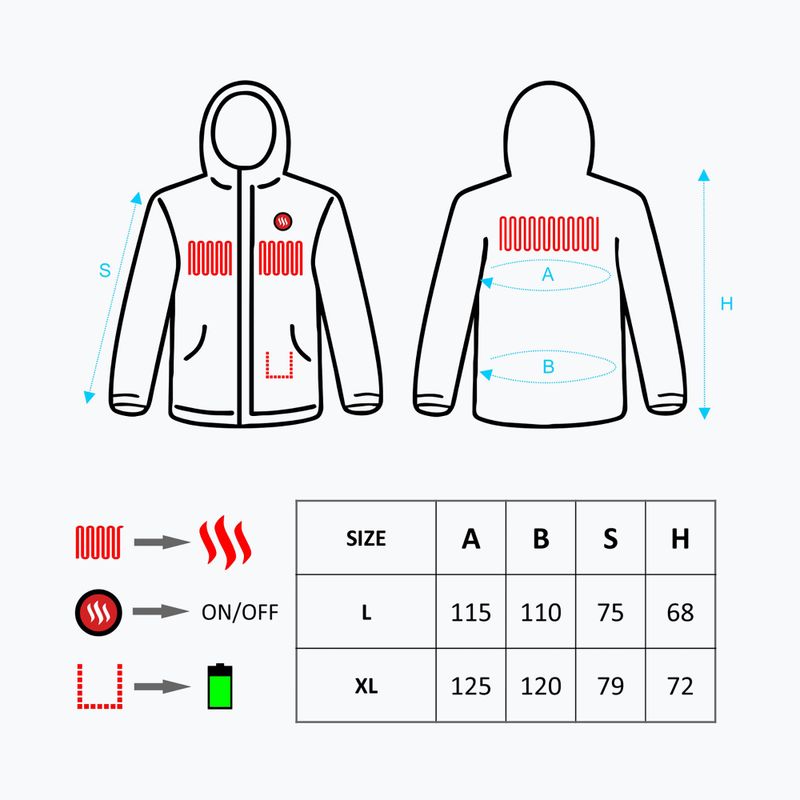 Glovii GTMG giacca riscaldata da uomo grigio 10