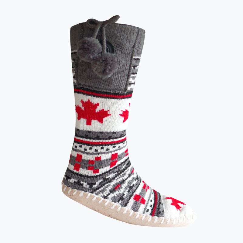 Glovii GQ4 bianco/rosso/grigio pantofole riscaldate con calzini