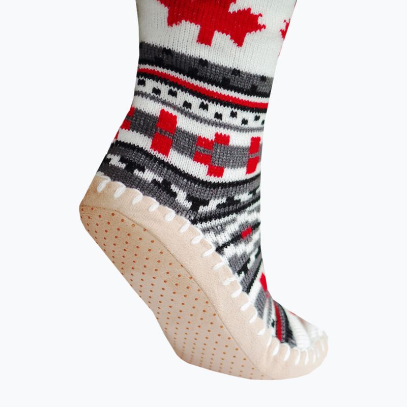 Glovii GQ4 bianco/rosso/grigio pantofole riscaldate con calzini 3