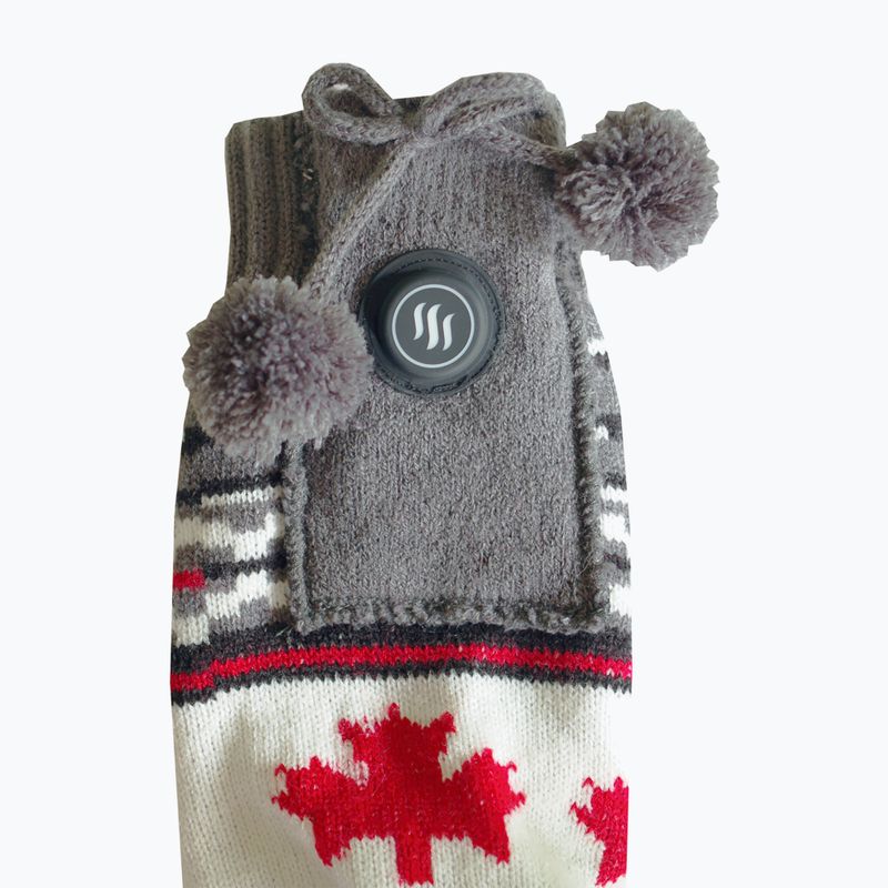 Glovii GQ4 bianco/rosso/grigio pantofole riscaldate con calzini 6