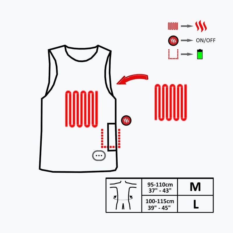 Glovii GMV1 gilet riscaldato in neoprene nero 9