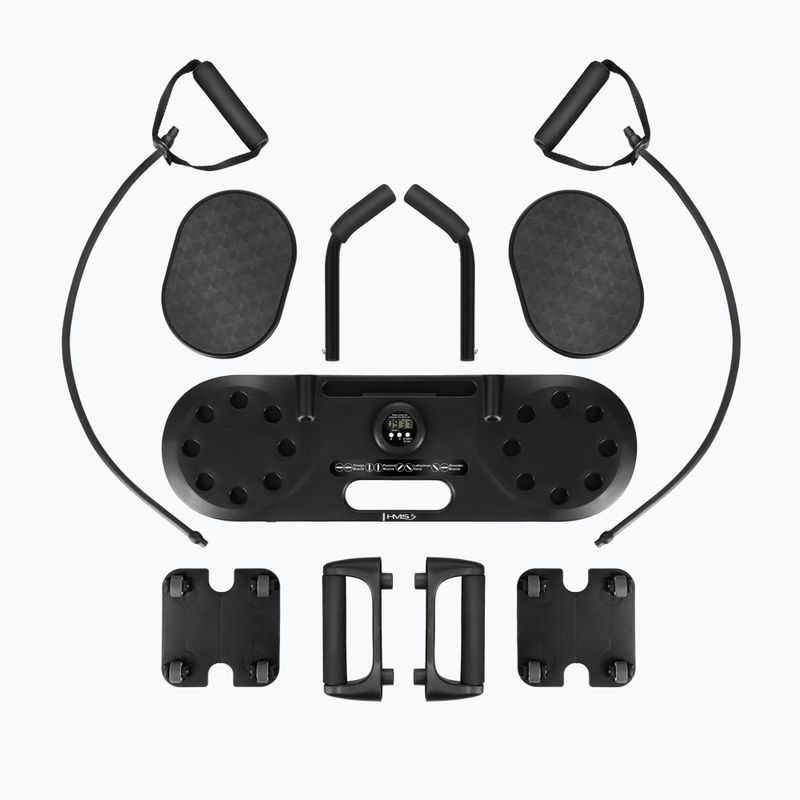 Tavola multifunzione HMS DBP02 for abdominal muscle exercises and push-ups with straps 3w1 black 2
