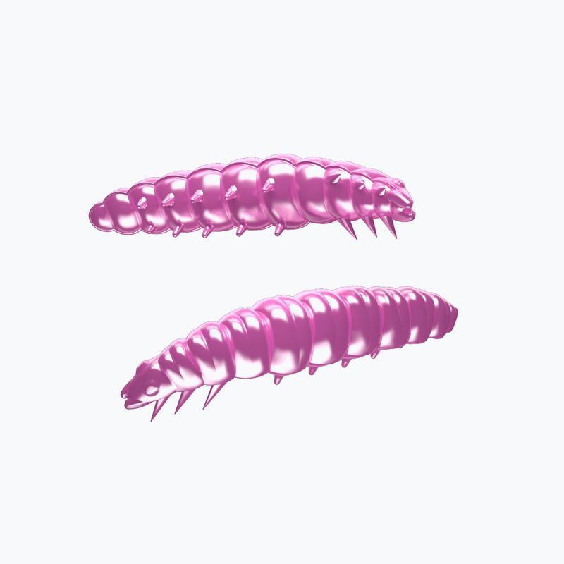 Libra Lures Larva Krill esca in gomma rosa perla