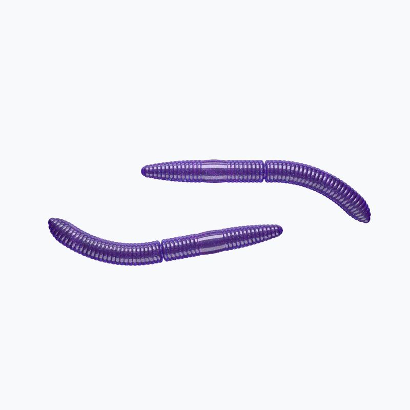 Libra Lures Fatty D'Worm Krill esca in gomma 10 pezzi viola con glitter