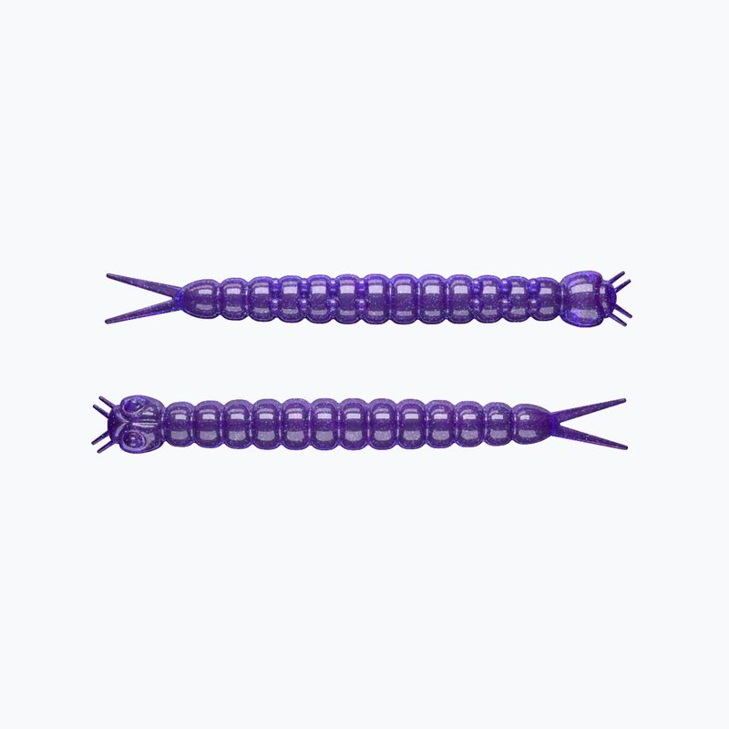 Libra Lures Slight Worm Krill esca in gomma 15 pezzi viola con glitter