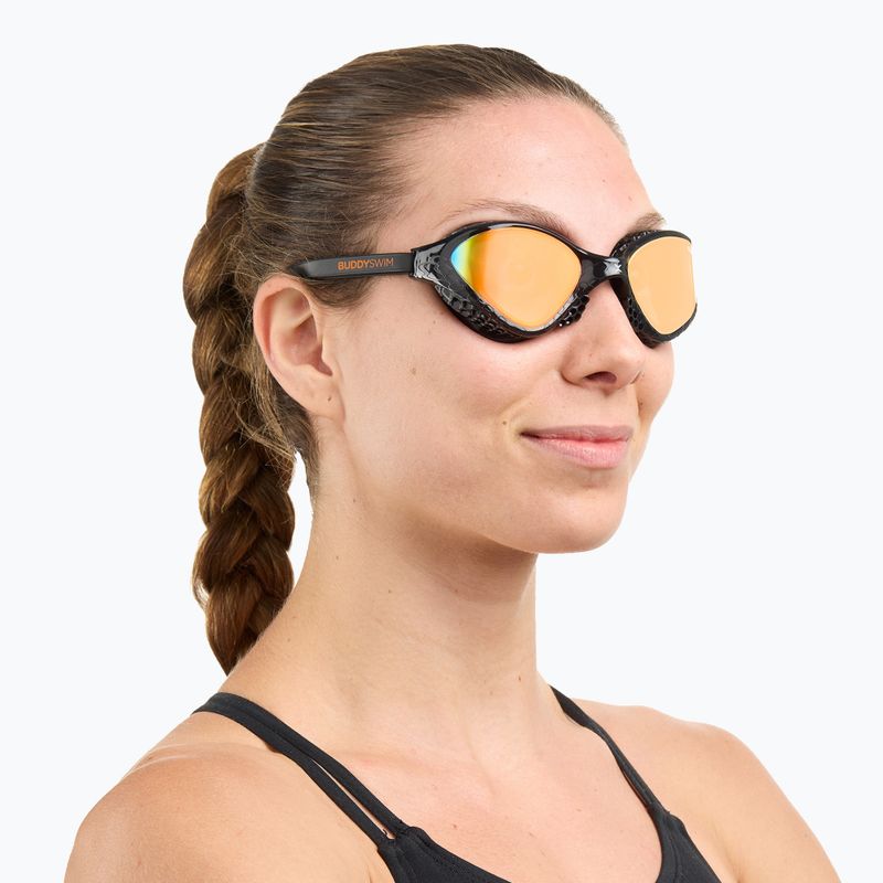 Occhiali da nuoto BuddySwim OzeanX Mirror nero/arancio 6