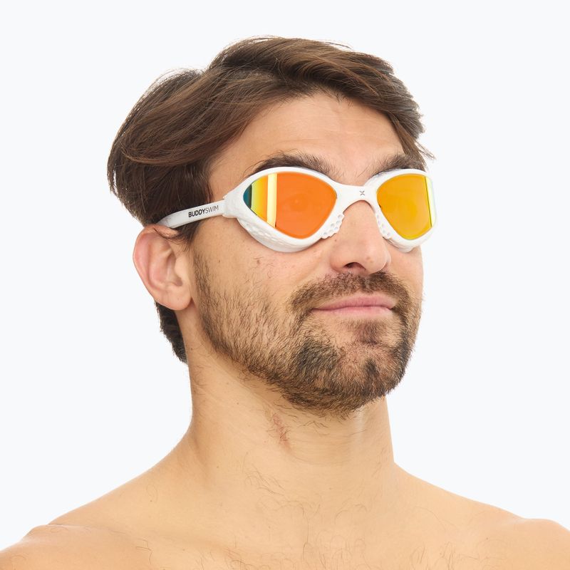 Occhiali da nuoto BuddySwim OzeanX Mirror bianco/arancio 2