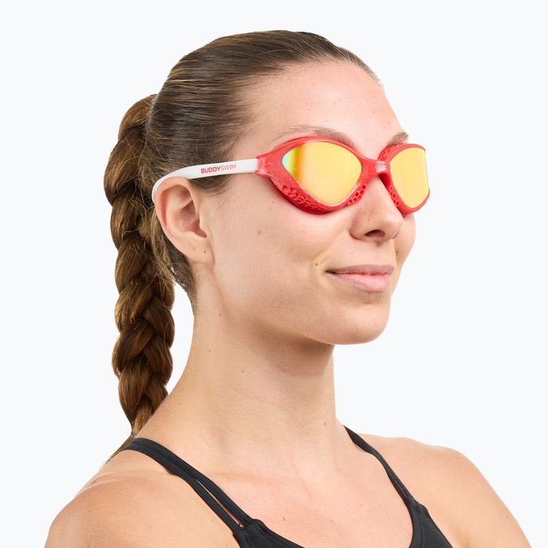 Occhialini da nuoto BuddySwim OzeanX Mirror red/white/orange 3