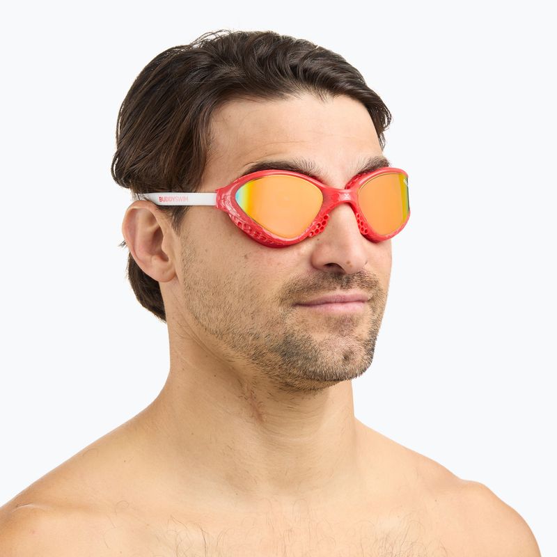 Occhialini da nuoto BuddySwim OzeanX Mirror red/white/orange 4