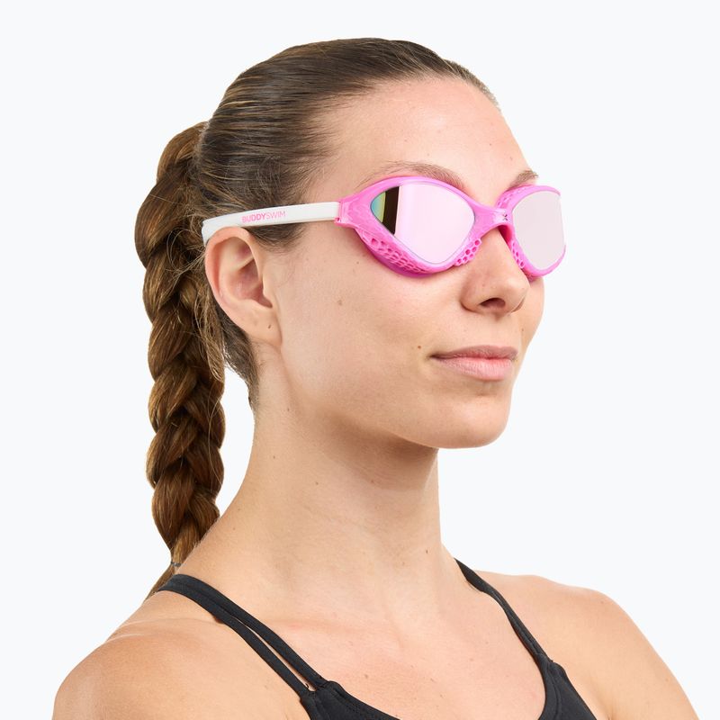 Occhialini da nuoto BuddySwim OzeanX Mirror pink/white/iridium 3