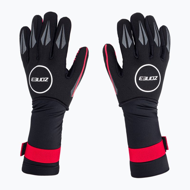 ZONE3 Guanti in neoprene nero/rosso 3