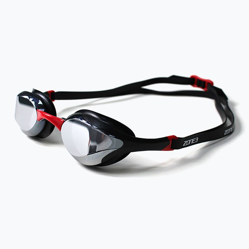 Occhialini da nuoto ZONE3 Volare Streamline Racing black/red/silver polarized mirror revo