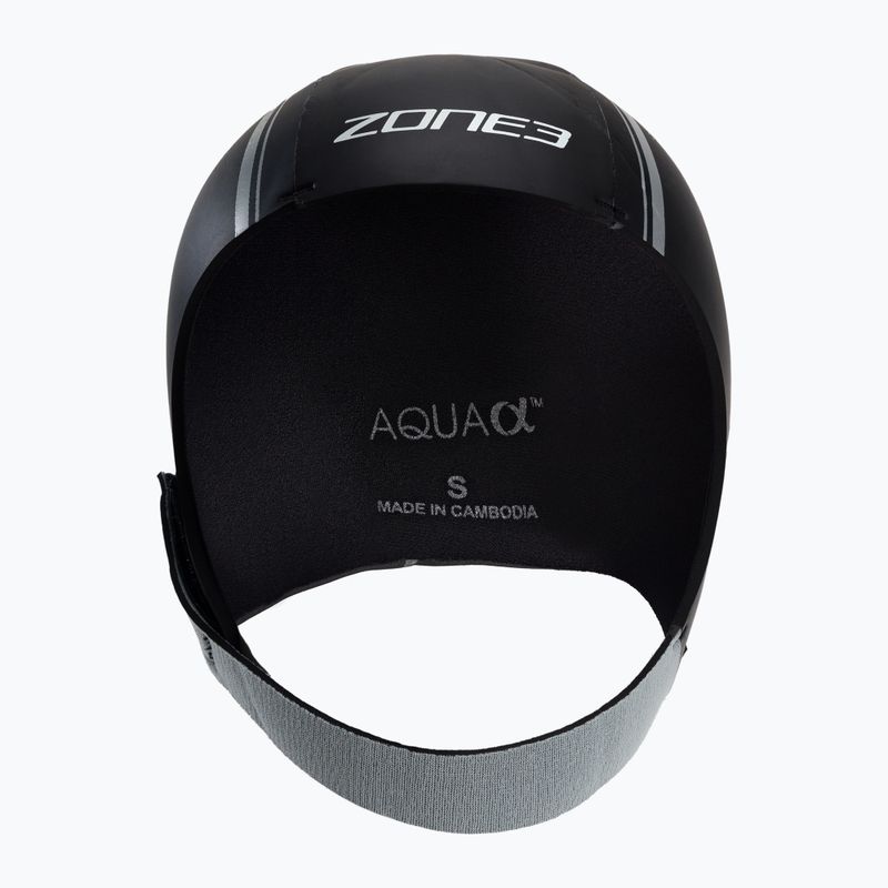 ZONE3 Cuffia da bagno in neoprene nero/argento 2