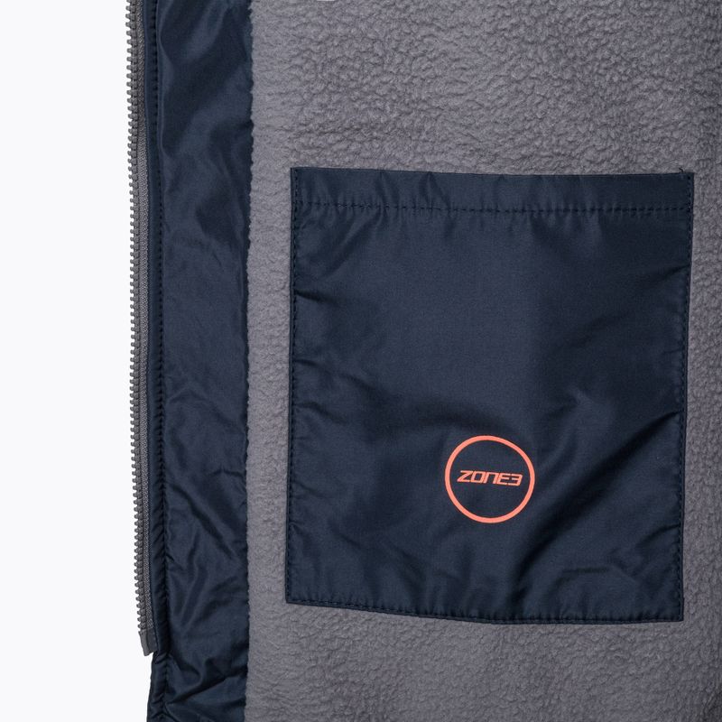 ZONE3 Robe Fleece Parka cappotto navy/grigio/arancio 4