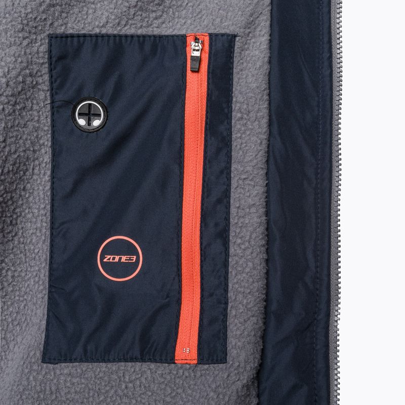 ZONE3 Robe Fleece Parka cappotto navy/grigio/arancio 5