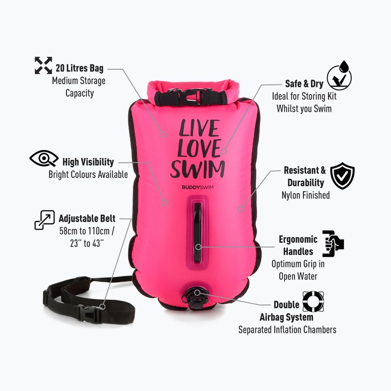 BuddySwim CSW Dry Bag boa di assicurazione 20 l rosa 2