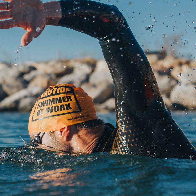 BuddySwim CSW Cuffia da nuoto in silicone arancione 3