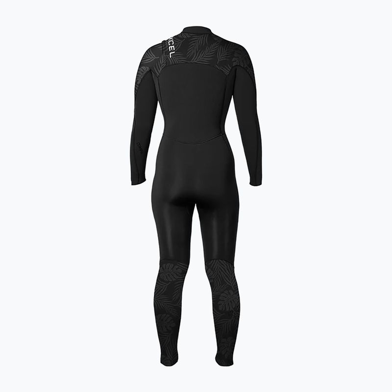 Muta da nuoto donna Xcel Comp 3/2 mm Full black/black palm/monstera print 2