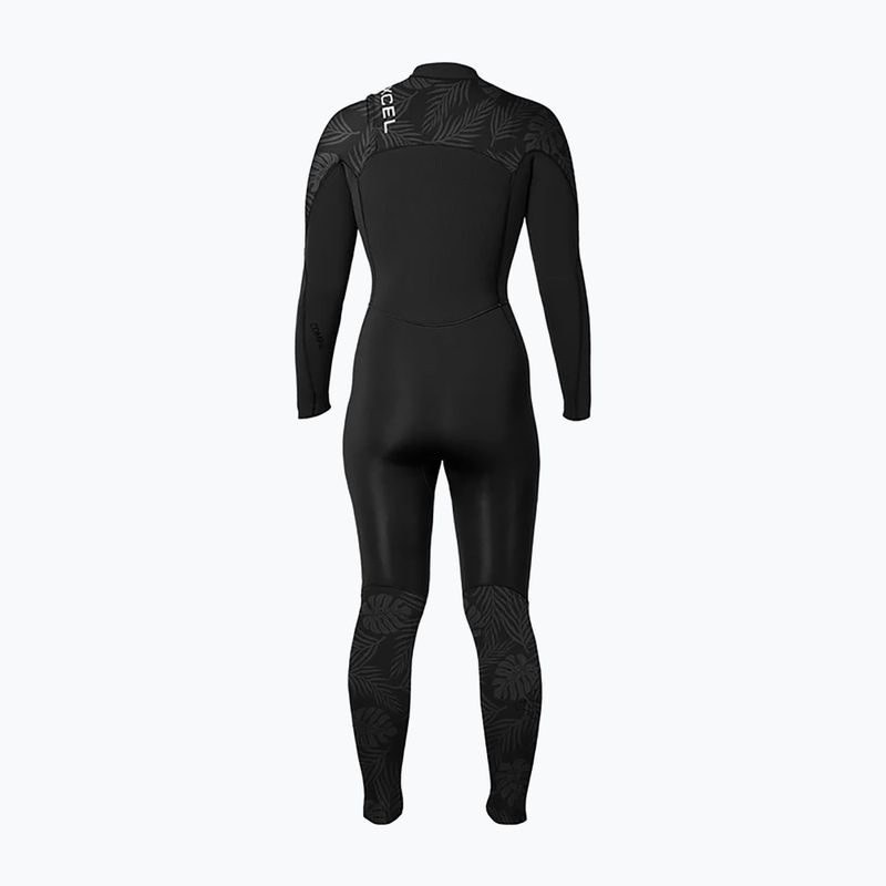 Muta da nuoto donna Xcel Comp 4/3 mm Full black/black palm/monstera print 2