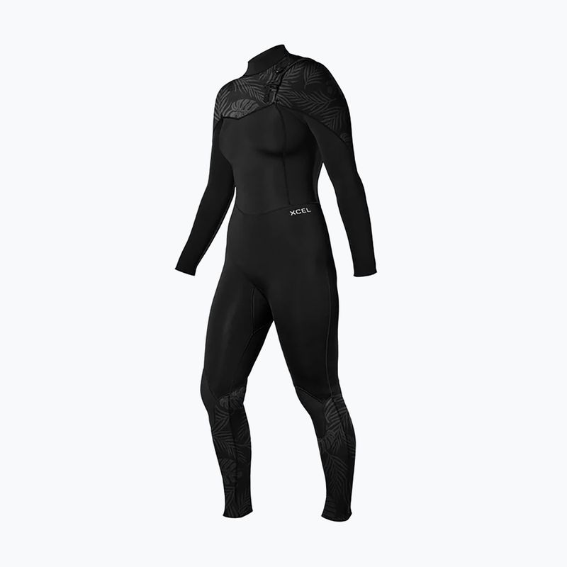 Muta da nuoto donna Xcel Comp 4/3 mm Full black/black palm/monstera print 3