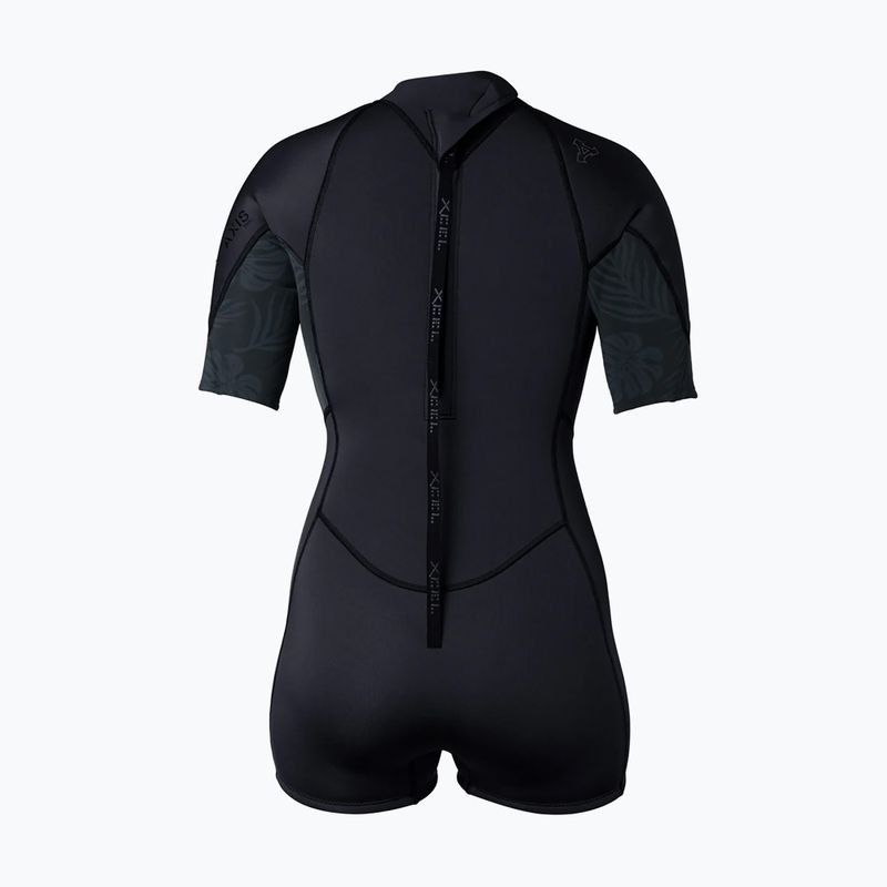 Muta da nuoto donna Xcel Axis Back Zip Spring 2 mm black/palm/monstera print 2
