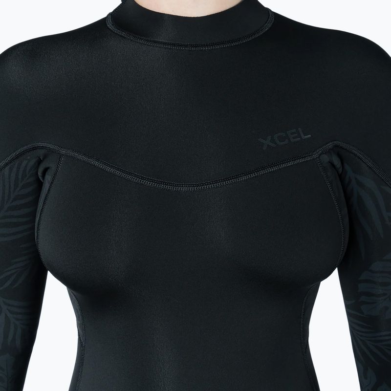 Muta da nuoto donna Xcel Axis Back Zip Spring 2 mm black/palm/monstera print 3