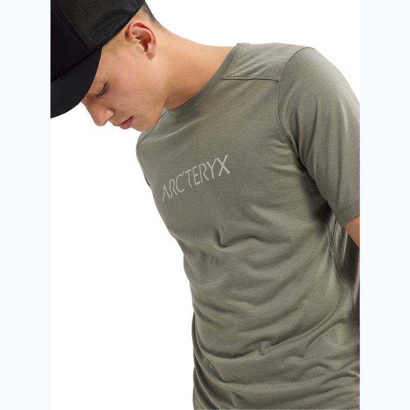 Maglietta Arc'teryx Ionia Merino Wool Arc'Word Logo forage da uomo 4