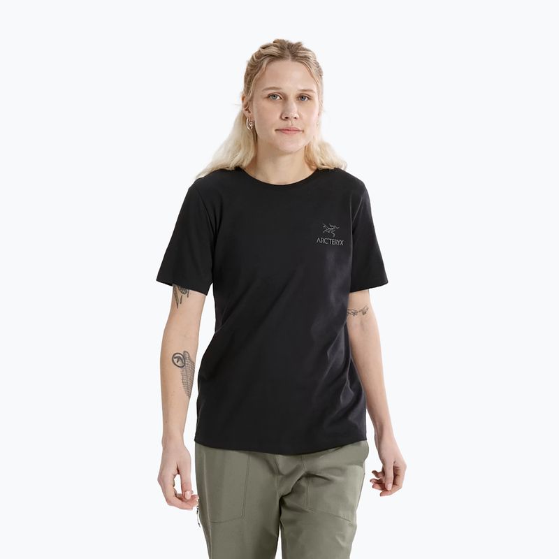 Maglietta Kragg Sl Cotton Emblem Crew Arcteryx donna, nero
