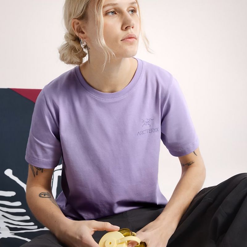 Maglietta da donna Arcteryx Kragg Sl Cotton Emblem Crew mallow 5