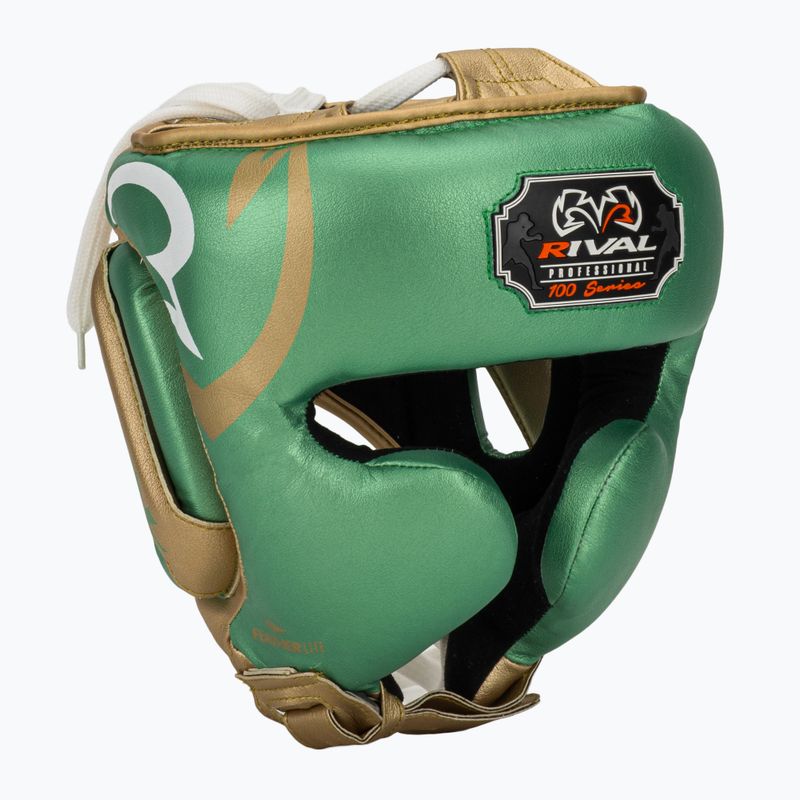 Casco da boxe Rival RHG100 Professional Headgear verde/oro