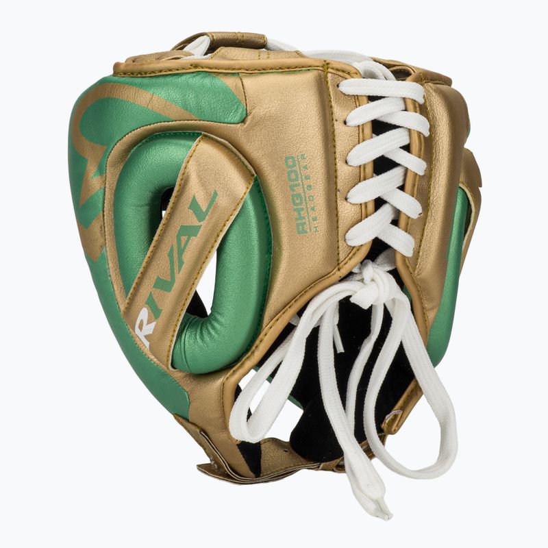Casco da boxe Rival RHG100 Professional Headgear verde/oro 3