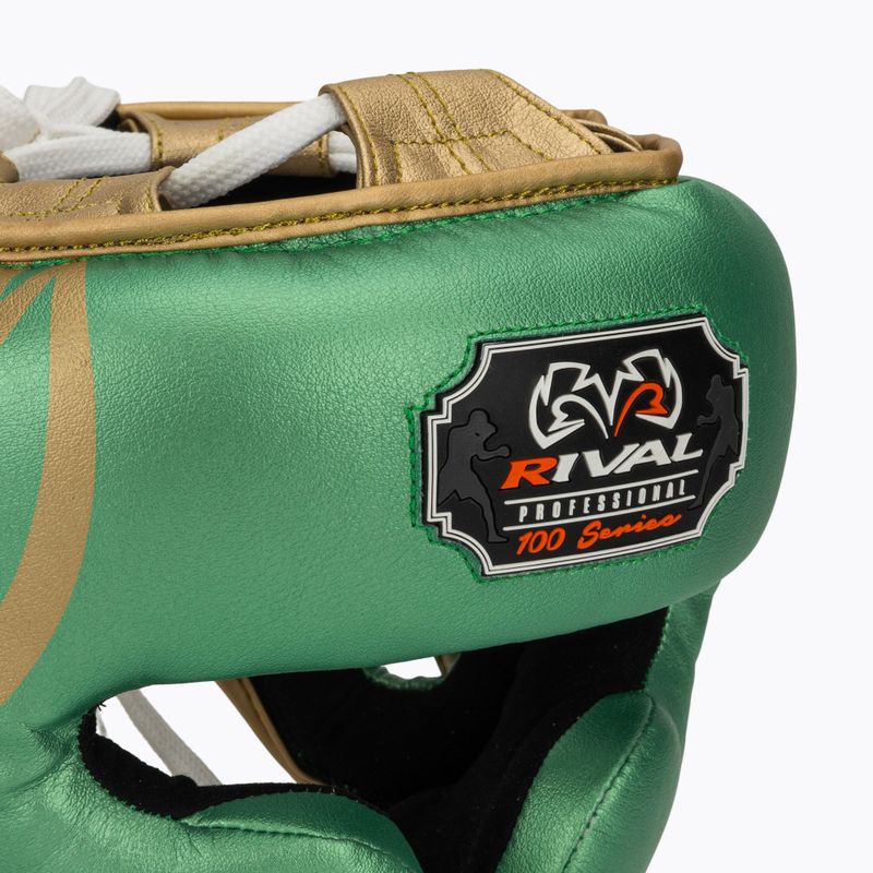 Casco da boxe Rival RHG100 Professional Headgear verde/oro 4
