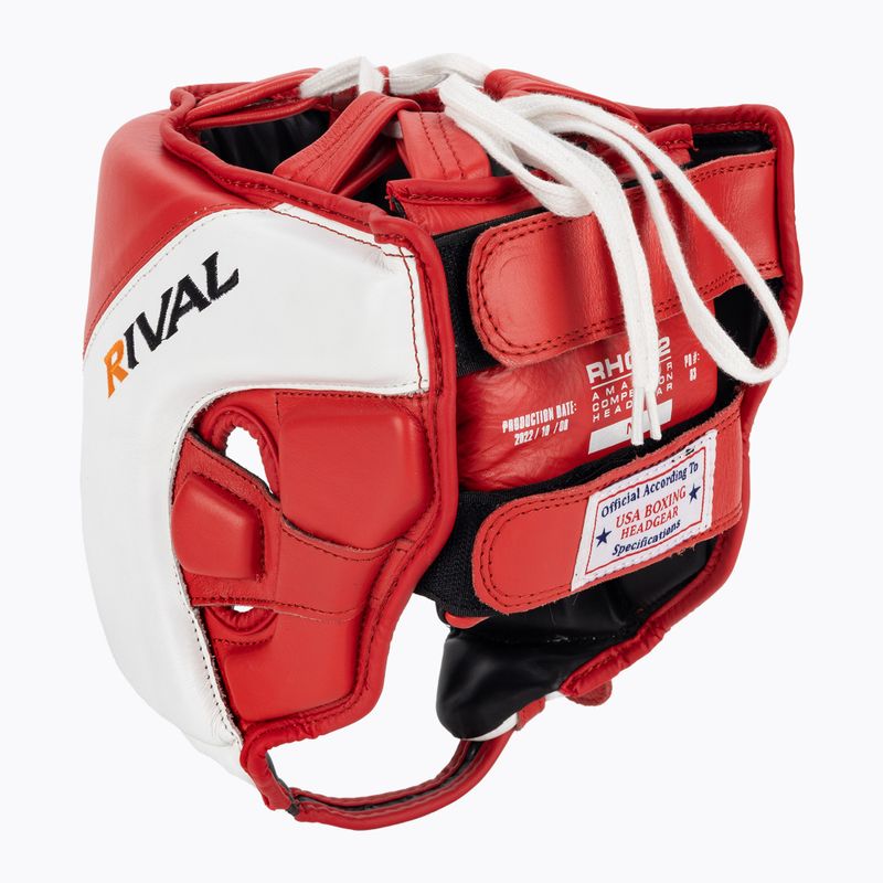 Rival Casco da boxe da competizione amatoriale copricapo rosso/bianco 3