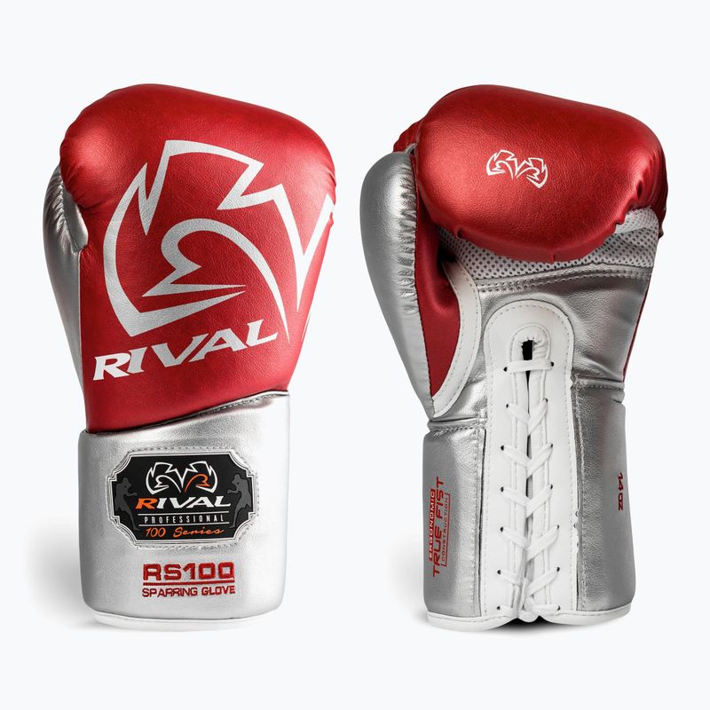 Guantoni da boxe Rival RS100 Professional red/silver