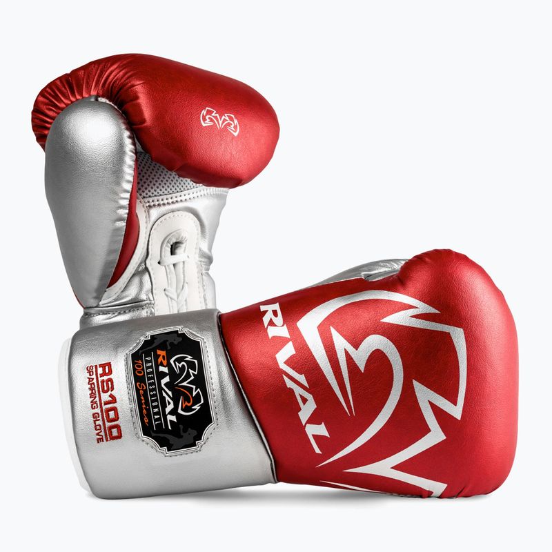Guantoni da boxe Rival RS100 Professional red/silver 2