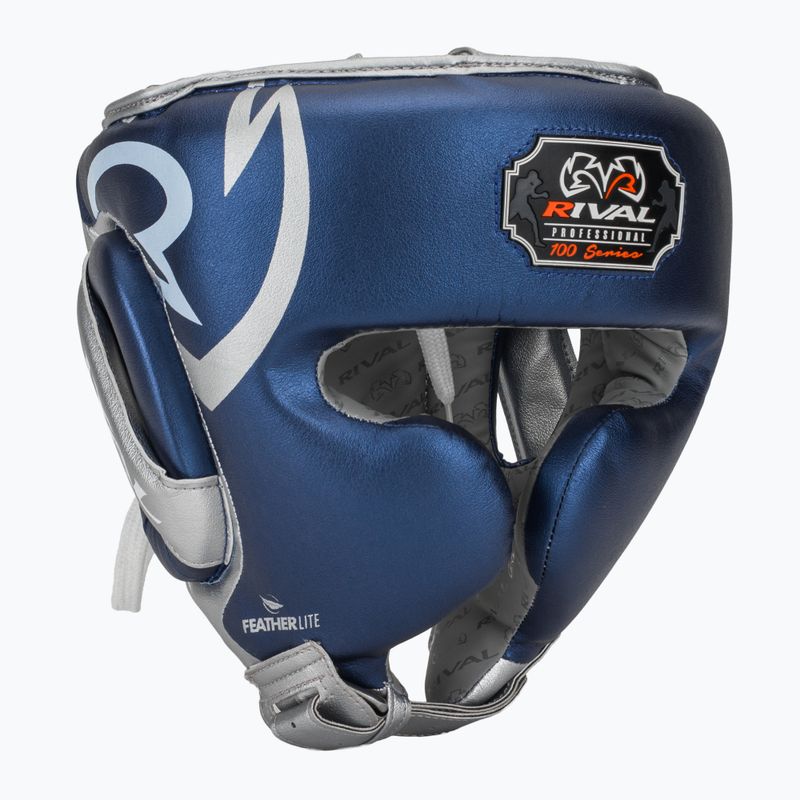 Casco da boxe Rival RHG100 Professional Headgear blu/argento