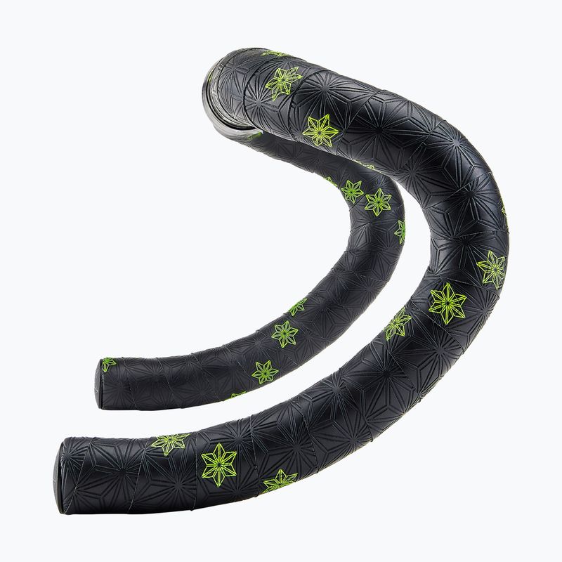 SUPACAZ Super Sticky Kush Galaxy 2,5 mm fascia manubrio neo giallo stampa/ano giallo tasselli